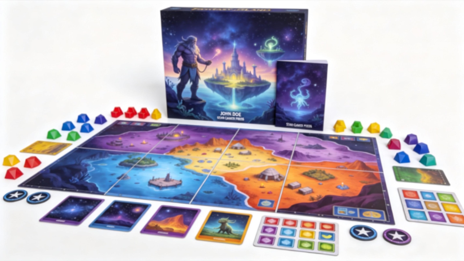 PRODUCTS Custom board game manufacturing components with board, cards, tokens and box