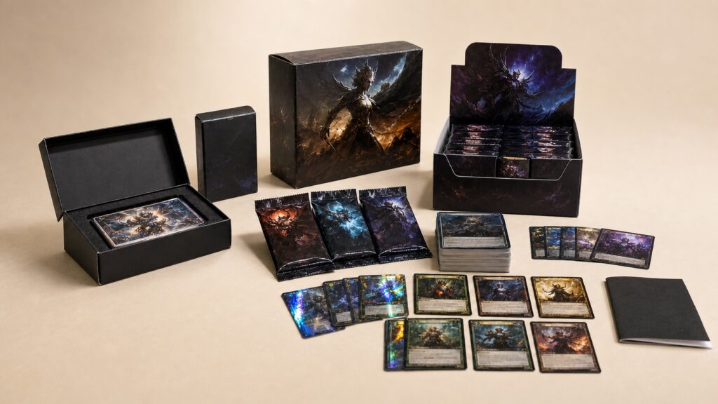 Retail-ready custom TCG card manufacturing and packaging